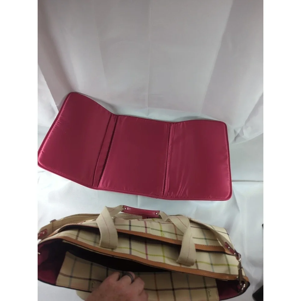 COACH Tattersall Multicolored Coated Canvas Diaper Bag Fl4792 See Pictures
